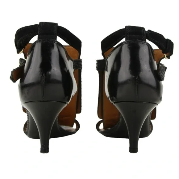 Givenchy Black Snake-Embossed Python Leather Ankle Strap  display picture 1